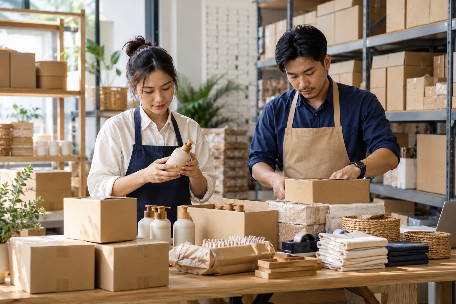ภาพประกอบ AI ธุรกิจ SME และสินค้าพร้อมนำเสนอ